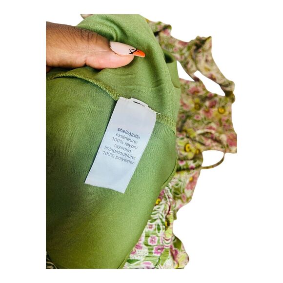 Maurices Womens Floral Cap Sleeve Open Back Summer Pleated Mini Dress Green XXL - Picture 9 of 13